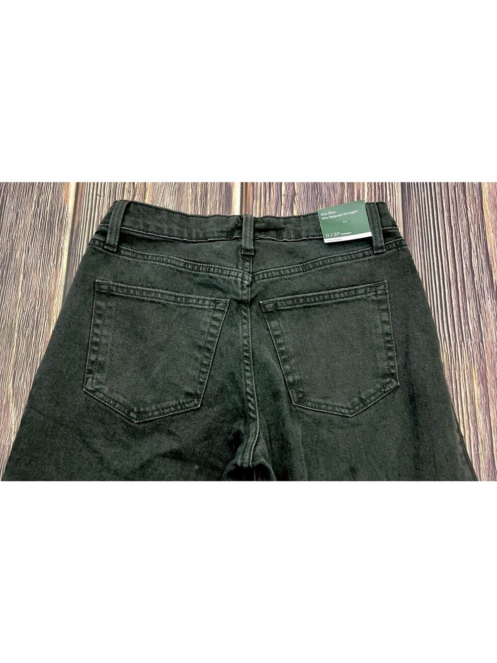 NEW NWT Wild Fable Women's Mid Rise 90's Relaxed Straight Black Wash Size 0